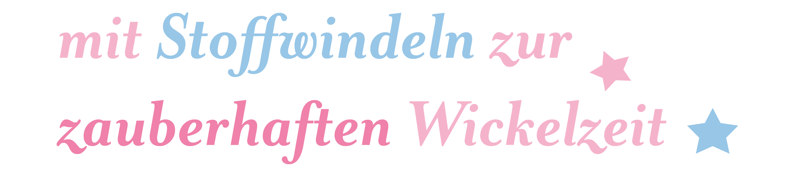 claim logo zweizeiler Stoffyfee mit Stoffwindeln zur zauberhaften Wickelzeit